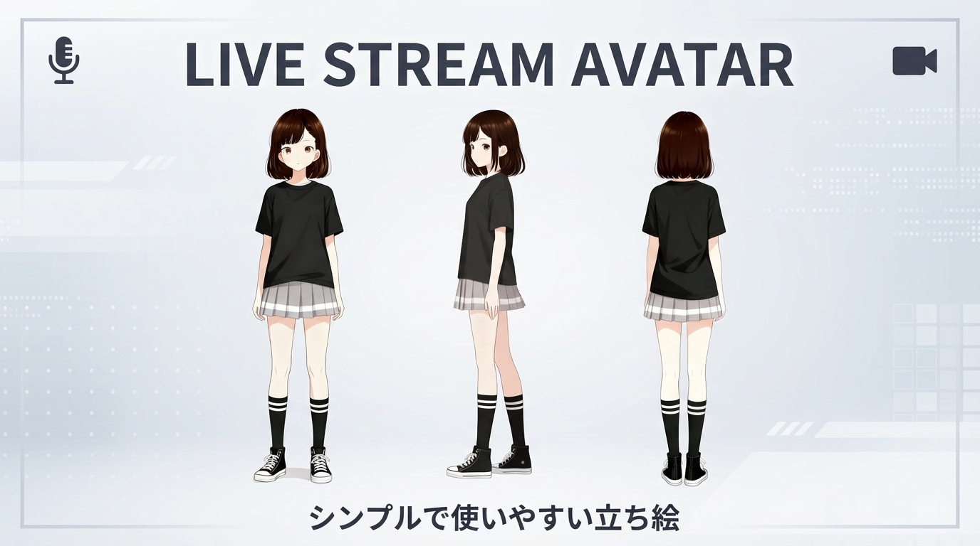 配信画面で案内役として表示されるミコ